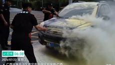 附属国际壮医医院快速处置车辆自燃险情守护院内安全秩序